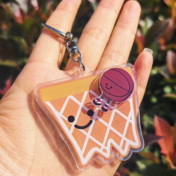 Wholesale Sports rotating ball keychain badminton table tennis tennis football sports peripherals