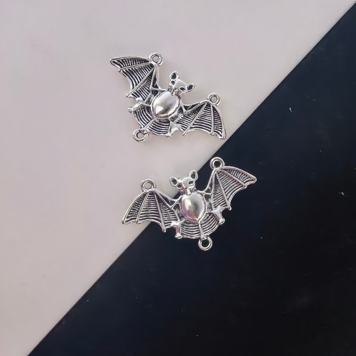 Wholesale DIY Zinc Alloy Jewelry Accessories Retro Bat Halloween Earrings Necklace Keychain