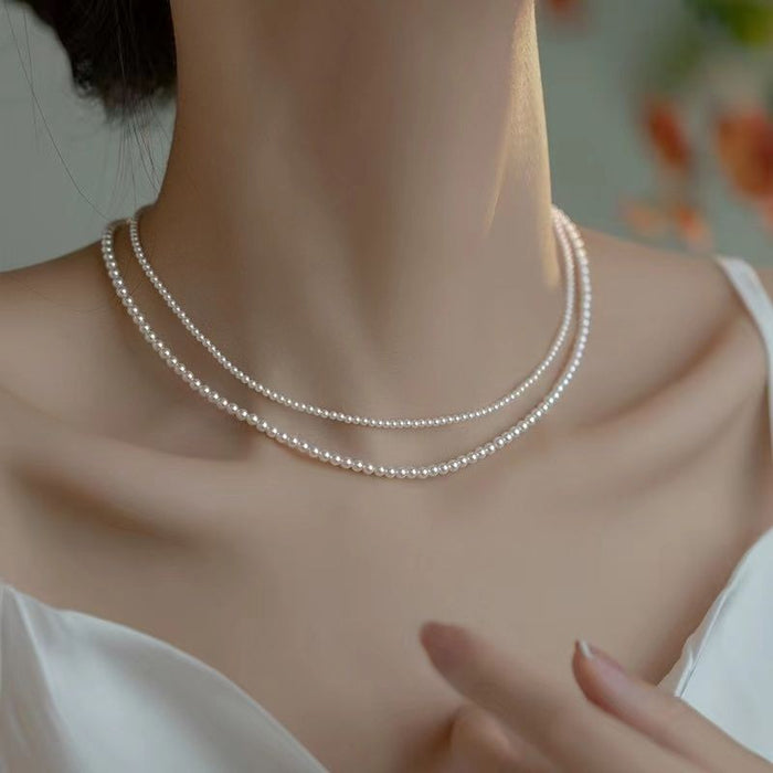 Wholesale Thin pearl necklace millet clavicle chain