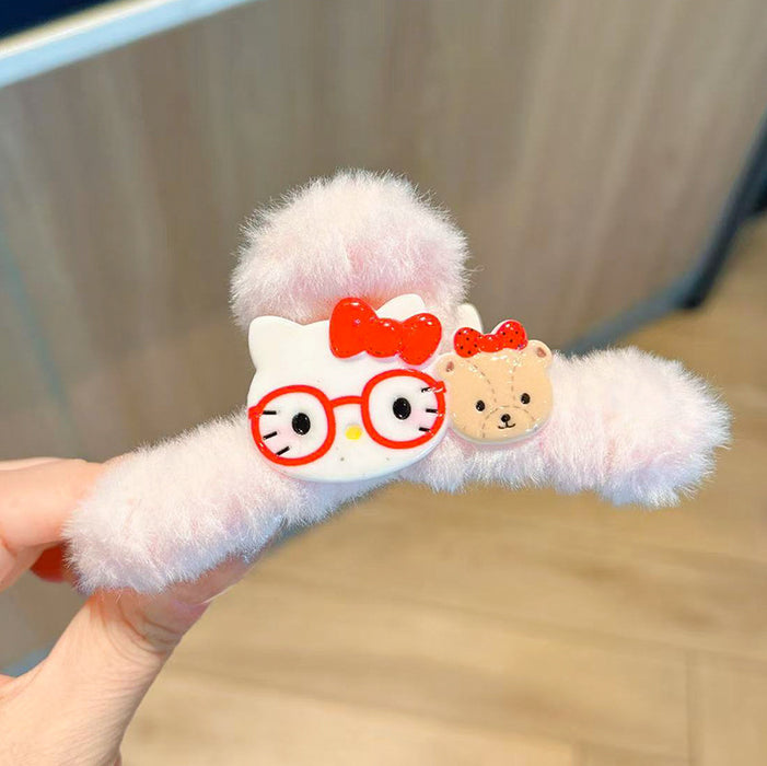 Wholesale Cute cartoon style large plush hair claw clip