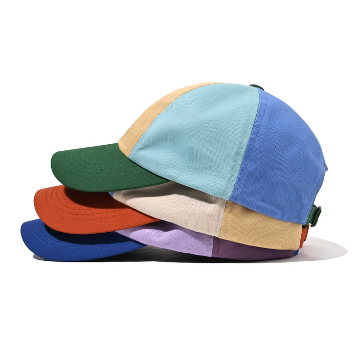 Wholesale Color blocked baseball cap embroidered letters duckbill cap soft top sun hat