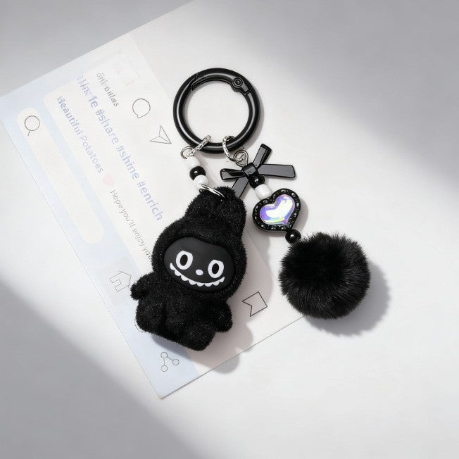 Wholesale Pure black plush doll keychain