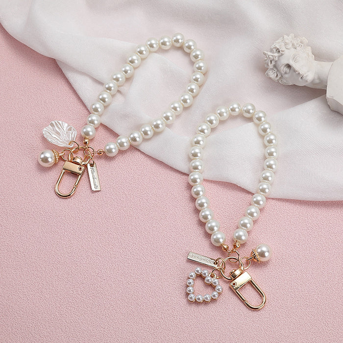 Wholesale Pearl Key Chain Korean Retro Shell Pearl Bag Pendant Headset Hanging Accessories