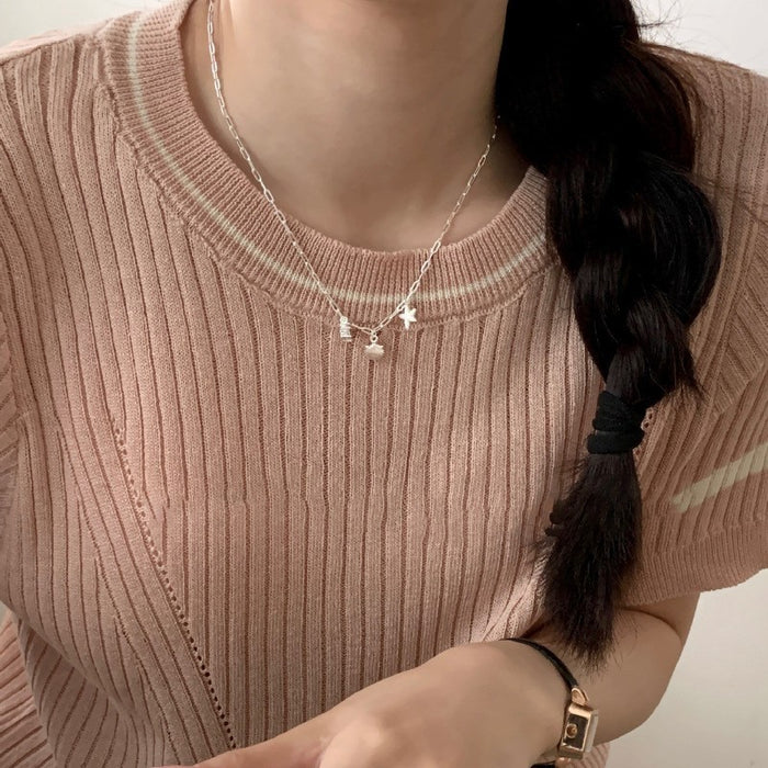 Wholesale  S925 Sterling Silver Butterfly Necklace Gift Female Niche Personalized Pendant