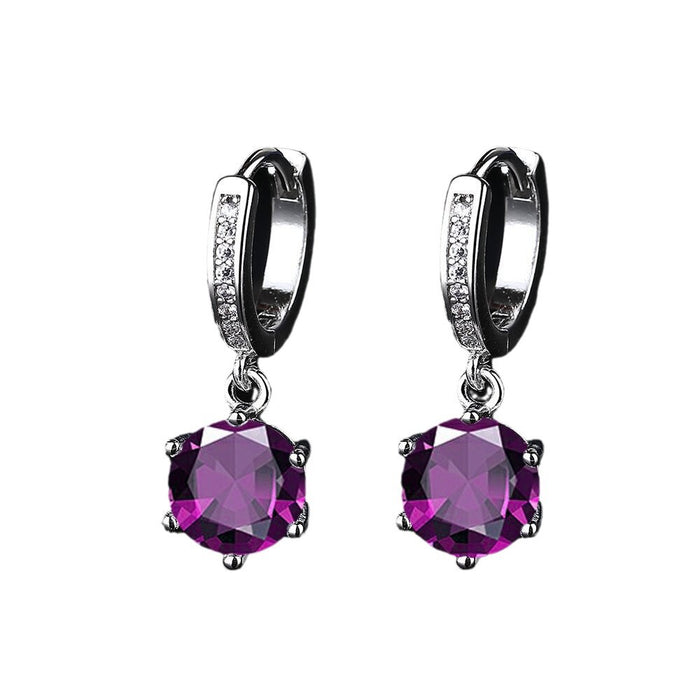 Wholesale Platinum Gold Tassel Earrings Six-Prong Imitation Moissanite Two Carat for Women Everyday Fashion Accessory