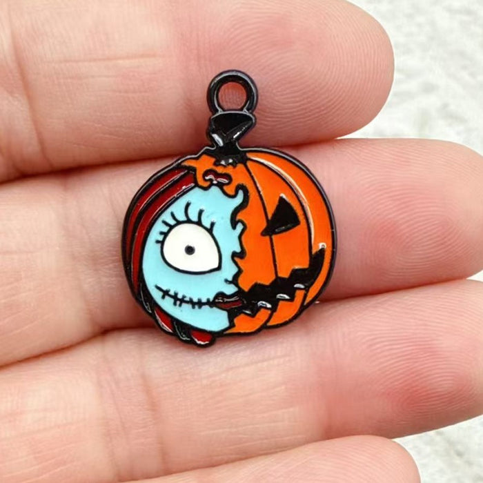 Wholesale 10pcs  Series DIY Festival Decorations Witch Pendant Tombstone Hair Tie Spray-Painted Pumpkin Hanging Ornament