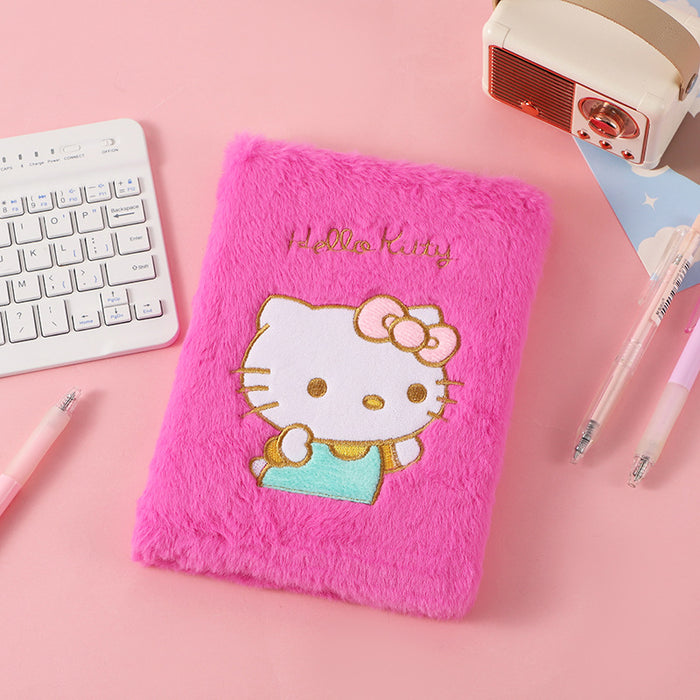 Wholesale Cartoon cat plush notebook new children' s handmade DIY hand ledger cute plush notepad