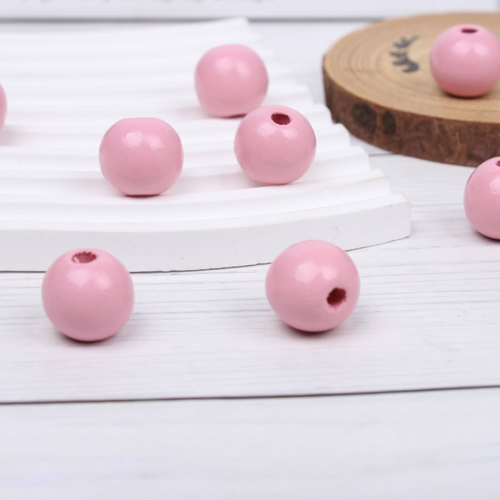 Wholesale 50PCS 16mm Printed Leopard Wood Beads Set JDC-BDS-TianYue019