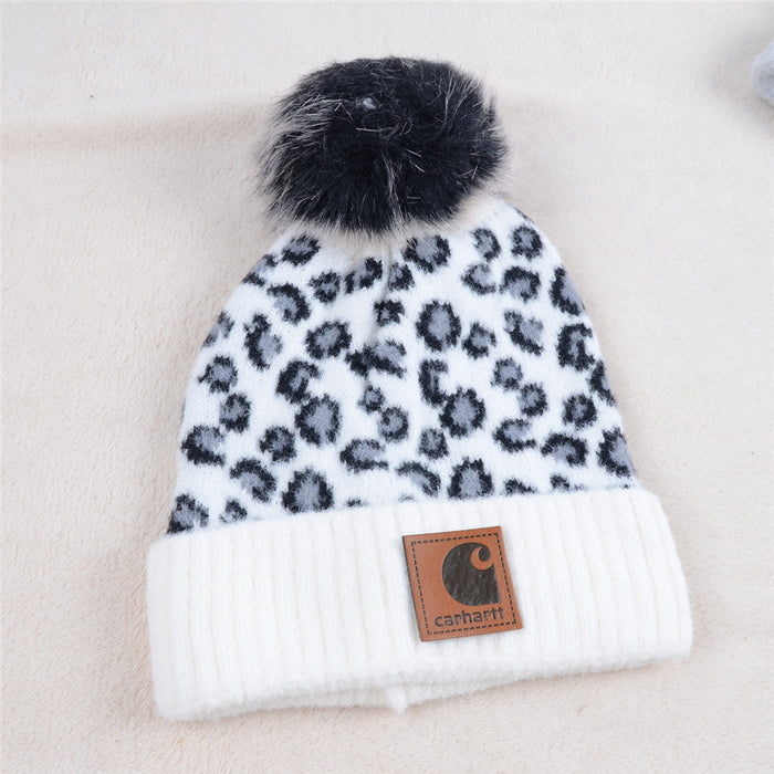 Wholesale Parent-child Leopard Print Warm Hat with Fleece (F) JDC-FH-KuT013