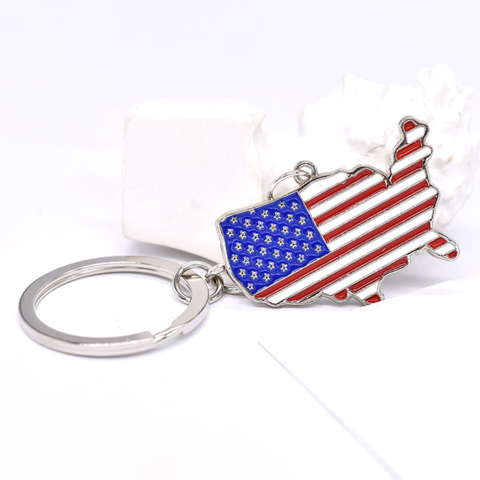 Wholesale American Flag Independence Day Zinc Alloy Keychain JDC-KC-TianG030