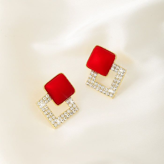 Wholesale Alloy geometric square earrings
