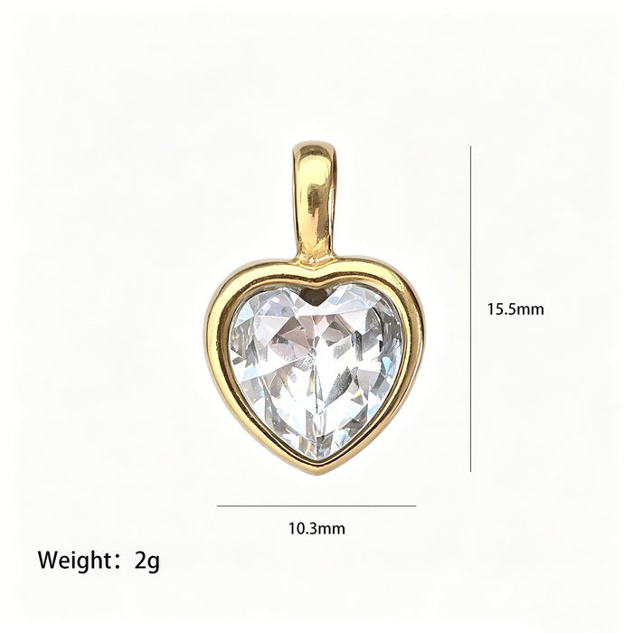 Wholesale Modern Geometric Stainless Steel Love Pendant With Zircon Fashion Jewelry Accessory For Gift And Resale