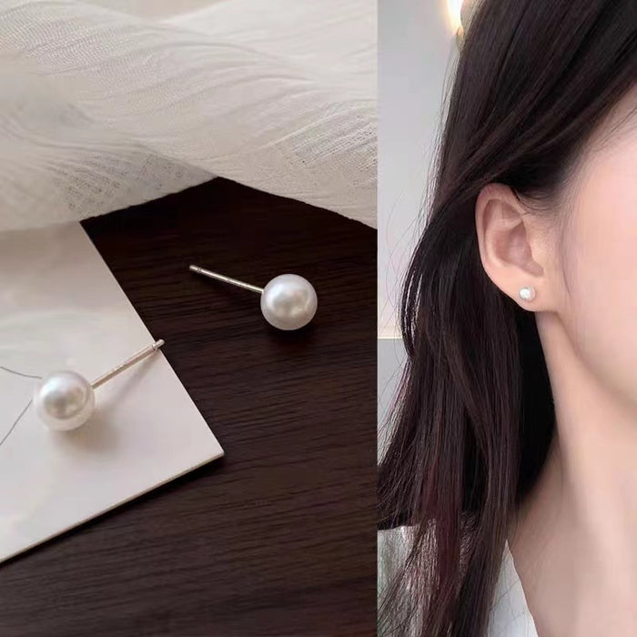 Wholesale Needle pearl earrings for ear hole maintenance, simple temperament, versatile and compact earrings and earrings