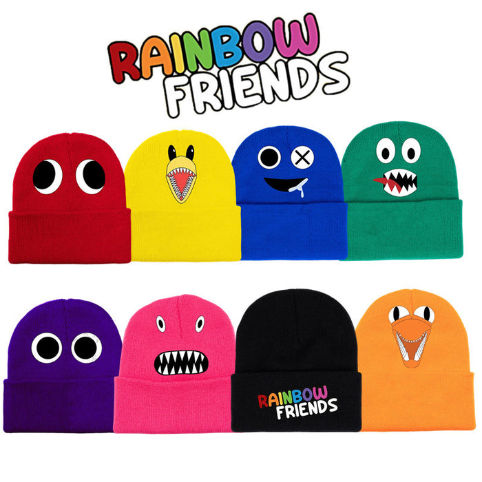 Wholesale Autumn and Winter Rainbow Friends Curled Wool Knitted Hat JDC-FH-WuDuomei011