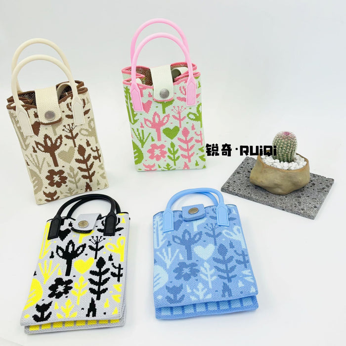 Wholesale Cute Cartoon Knitted Mobile Phone Bag  Easiest for Match Shoulder Bag Coin Crossbody Portable