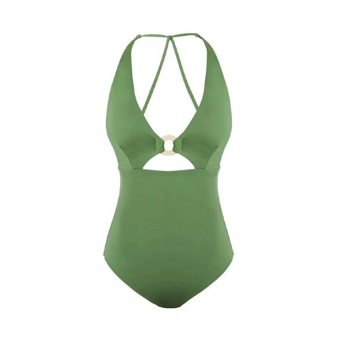 Wholesale Retro slim fit sexy neck hanging suspender beach one-piece swimsuit
