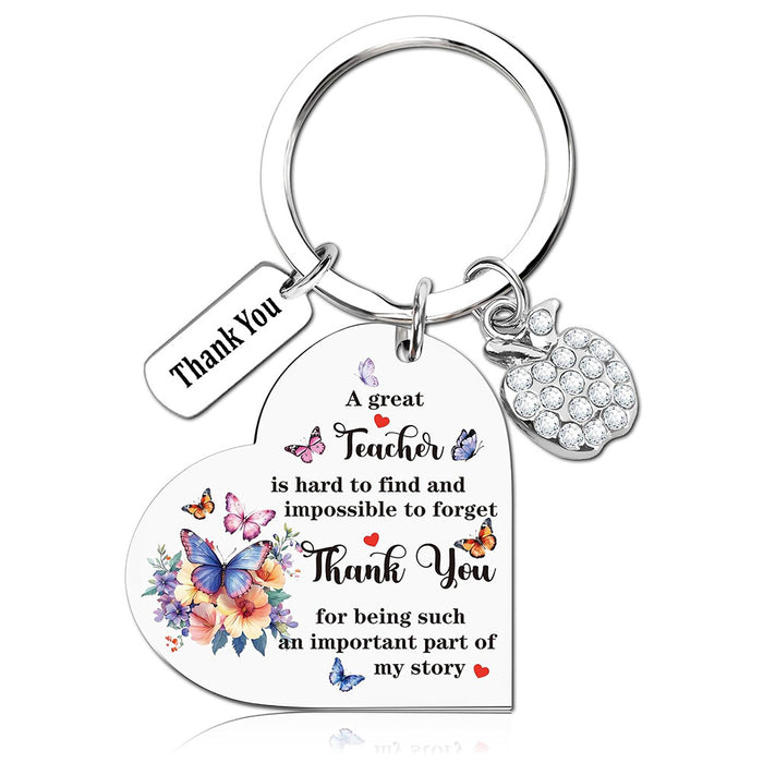 Wholesale Colored stainless steel keychain heart-shaped keychain