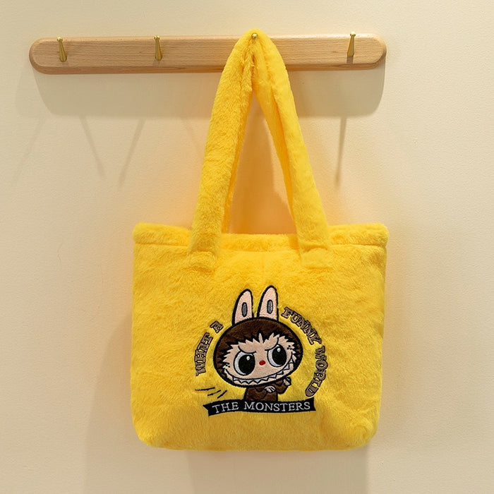 Wholesale Large Capacity Cartoon Plush Velvet Shoulder Bag