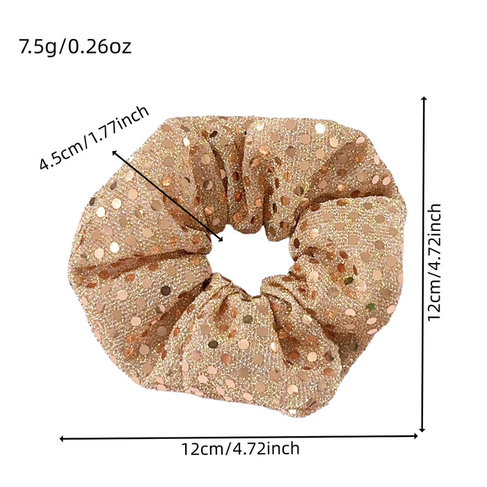 Wholesale Polka dot sequined mesh large intestine hairband high elastic ponytail female high-grade fabric headband Christmas hair accessories
