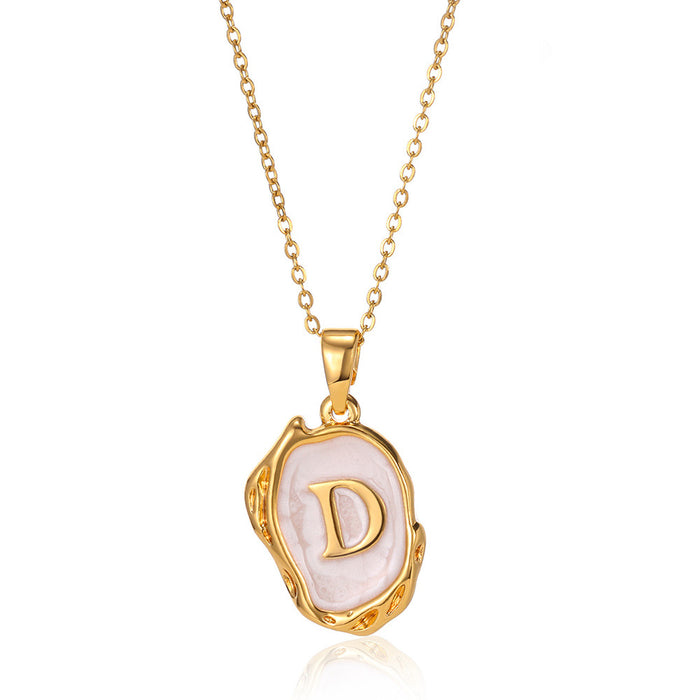 Wholesale Capital Initial Oil Drop Pendant Necklace Fashion Simple Three-dimensional