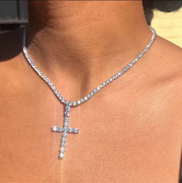 Wholesale Jewelry full diamond cross pendant necklace