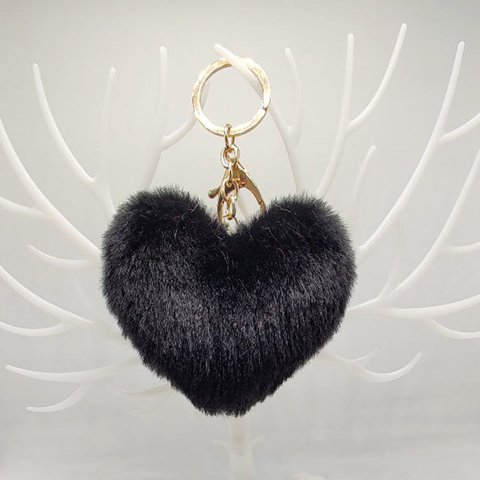 Wholesale Love Heart Plush Peach Heart Keychain Car Keychain Plush Pendant