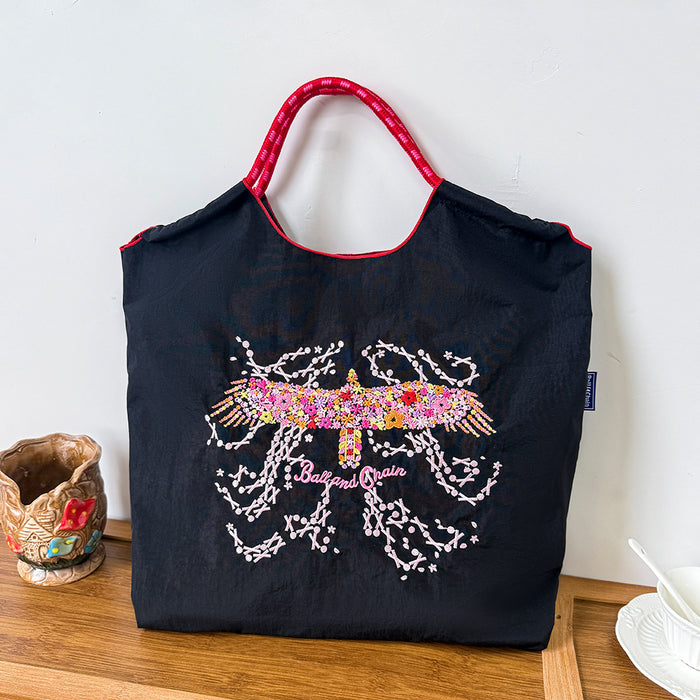 Wholesale Cartoon Embroidered Bag Embroidered Canvas Bag Large Capacity Shopping Bag Shoulder Bag