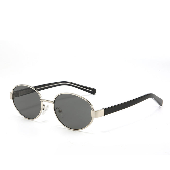 Wholesale Sunglasses Metal Elliptical Retro Cat Eye Sunglasses Women's Premium Nylon