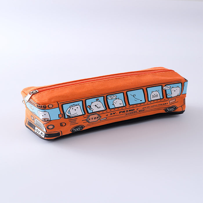 Wholesale Canvas Student Stationery Bus Pencil Bags