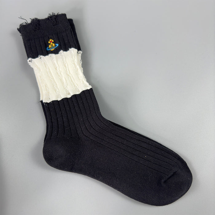 Wholesale Socks children embroidery retro warm wool socks thick outer wear