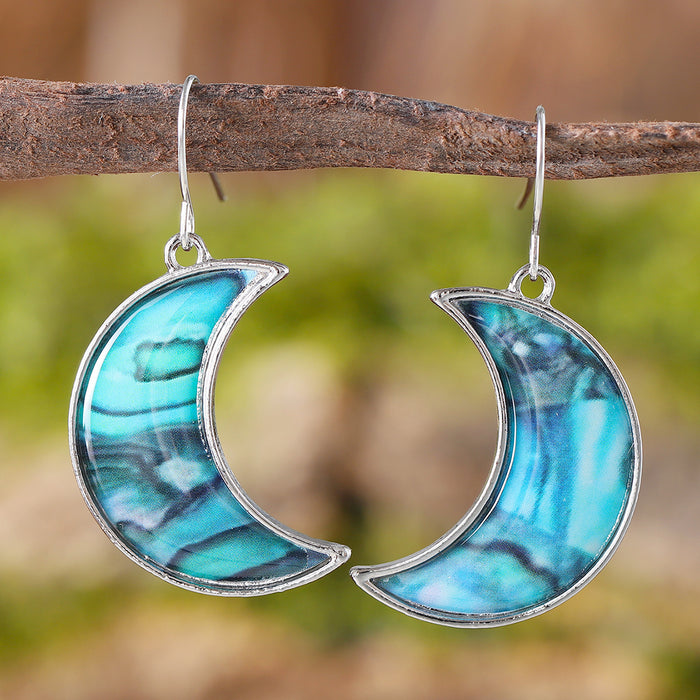 Wholesale Retro geometric star and moon pendant earrings niche advanced all-match earrings