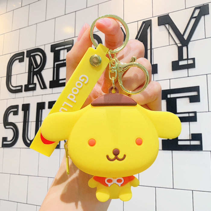 Wholesale Silicone Cute Cartoon Doll Coin Purse Keychain JDC-KC-LiuFan021