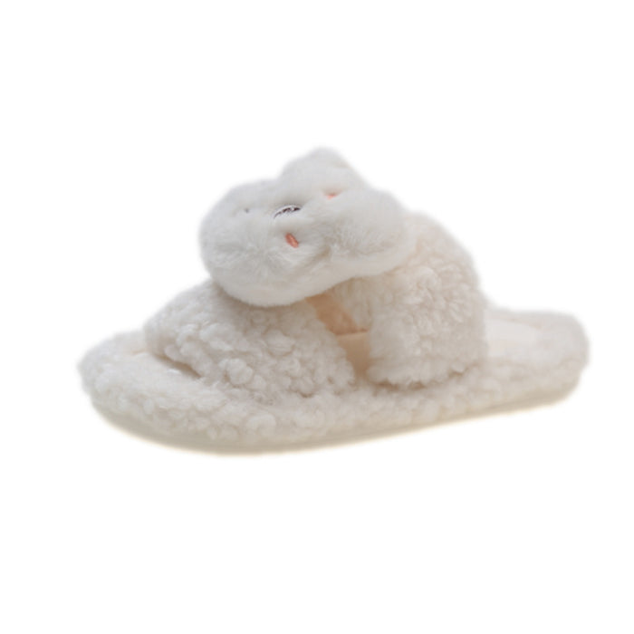 Wholesale Cotton Cartoon Cute Flat Furry Slippers JDC-SP-Lians005