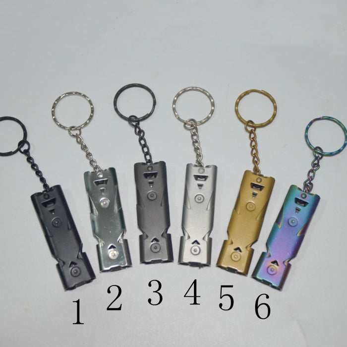 Wholesale Aluminum Alloy Double Tube Whistle Keychain JDC-KC-KB028