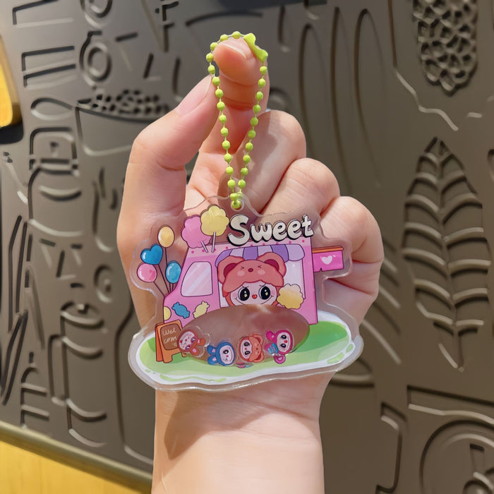 Wholesale Acrylic rocking keychain cute cartoon decompression small accessories school bag small pendant
