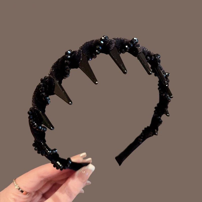 Wholesale Hairband for Women with Teeth and Rhinestones, High-End Hair Clip