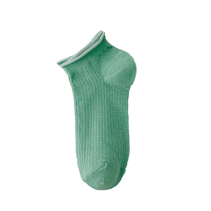 Wholesale Curled edge socks, simple socks, shallow mouth invisible cotton boat socks