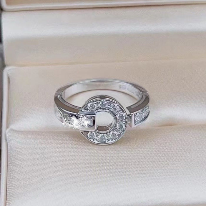 Wholesale Ring electroplated rose gold full diamond couple ring for men and women