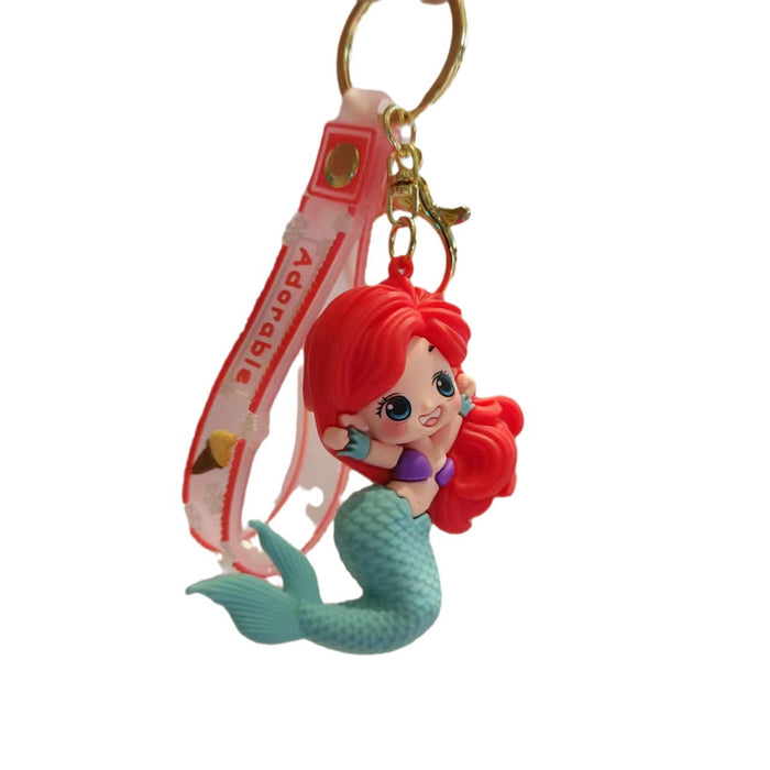 Wholesale Cartoon Drop Glue Mermaid Doll Keychain JDC-KC-HuJian003