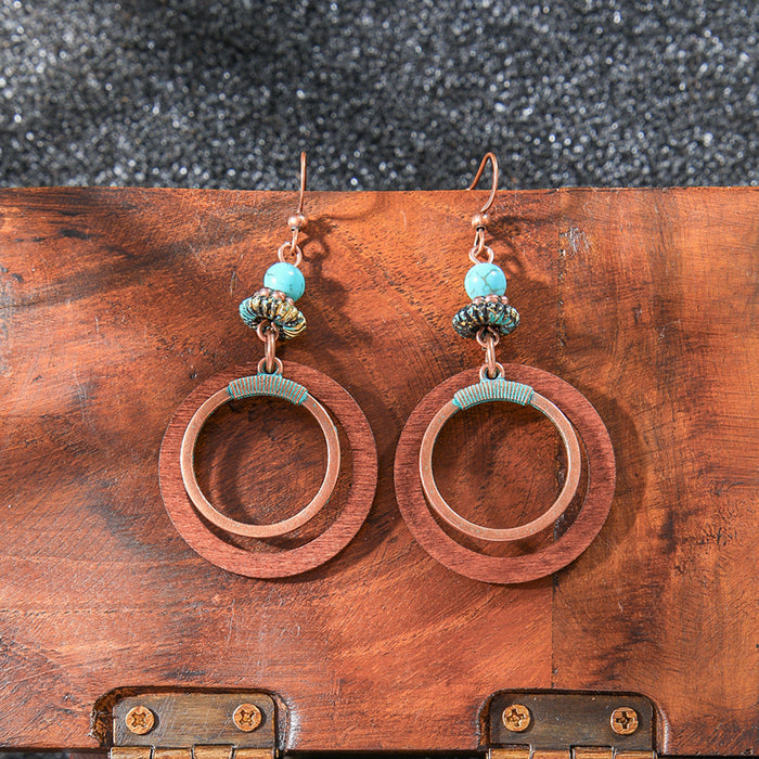 Wholesale 2pcs Vintage Bohemian Hand-made Tassel Earrings