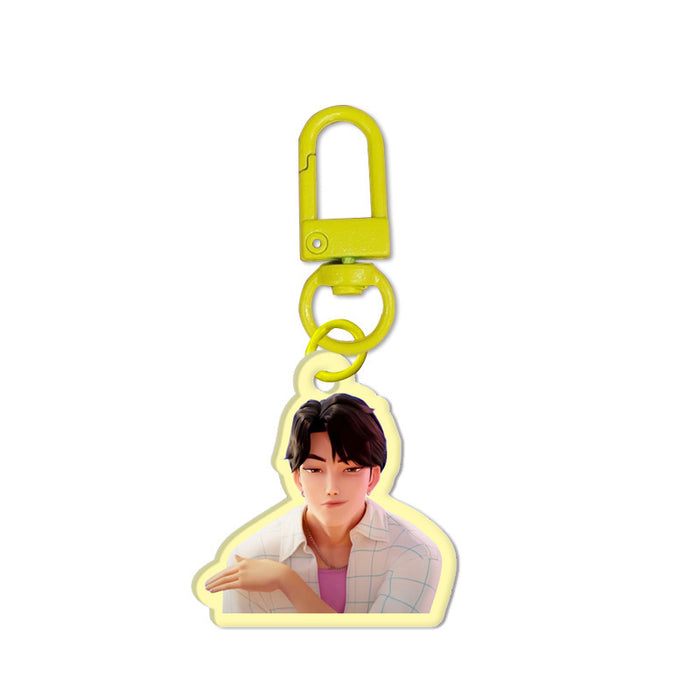 Wholesale KPOP acrylic keychain cartoon anime peripheral double-sided pendant set