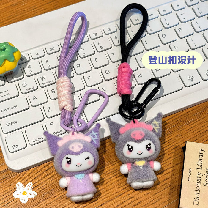 Wholesale Cartoon Plush Keychain Cute Devil Purple Bag Charm Car Key Accessory MOQ≥5