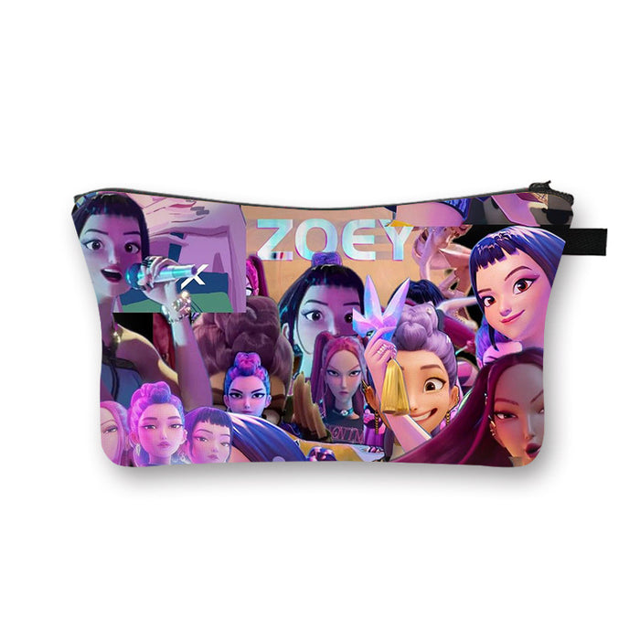 Wholesale Kpop Girls'  large capacity desktop storage cosmetic bag
