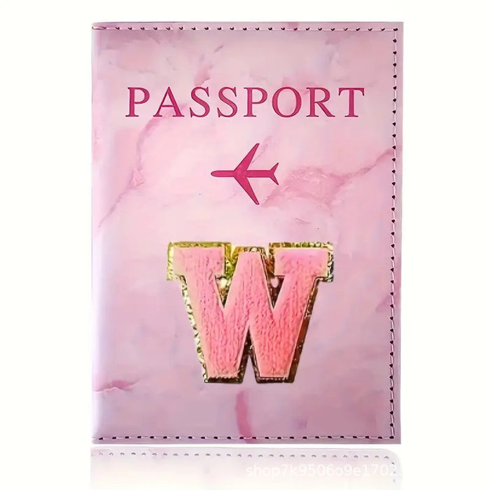 Wholesale Trendy Monogram Passport Cover Initial PU Leather Travel Wallet Unisex Boutique Card Holder