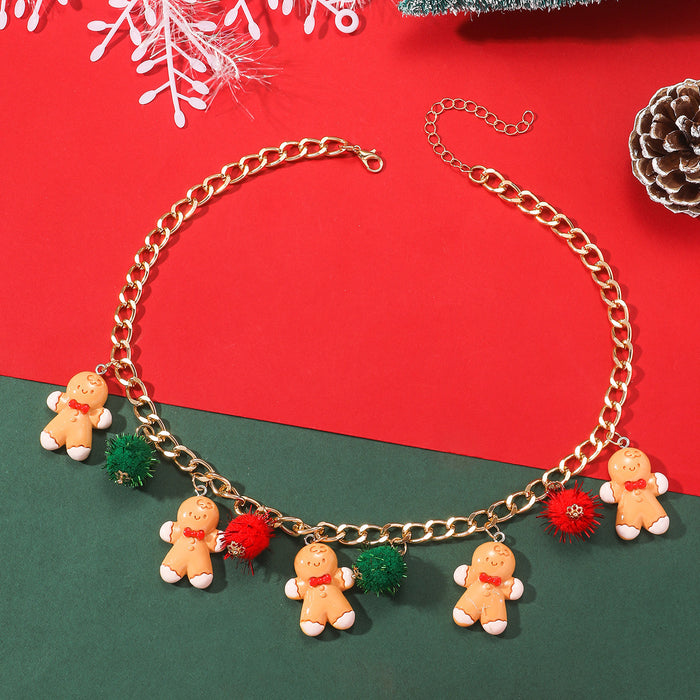 Wholesale Christmas Cartoon Alloy Tree Bell Necklace JDC-NE-JunJie002