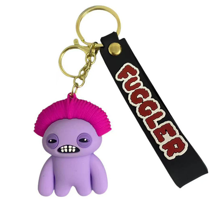 Wholesale Cute Monster Doll PVC Soft Rubber Tooth Treasure Ugly Cute Funny Keychain Blind Box Accessories