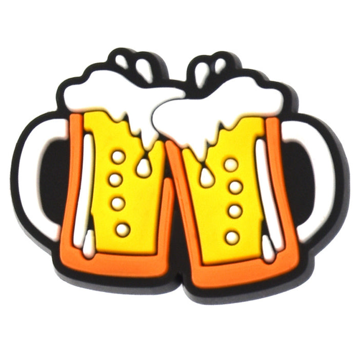 Wholesale Random 100pcs Beer Cartoon Crocs Shoe Buckle JDC-SC-XiaoY005