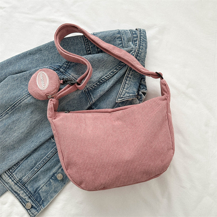 Wholesale New shoulder bag, corduroy, versatile for commuting, large capacity crossbody bag