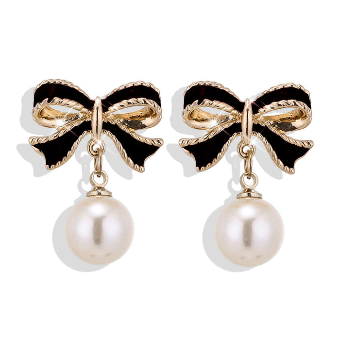 Wholesale Bow Pearl Earrings JDC-ES-MYY014