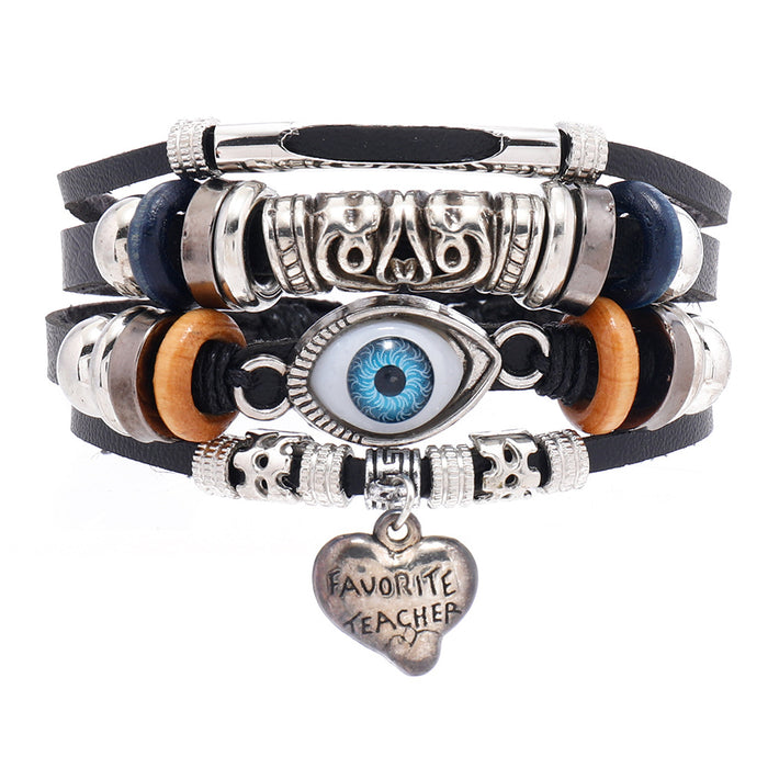 Wholesale 4pieces/pack Men's Bracelets Evil Eye Fashion Jewelry Bracelet JDC-BT-XH020